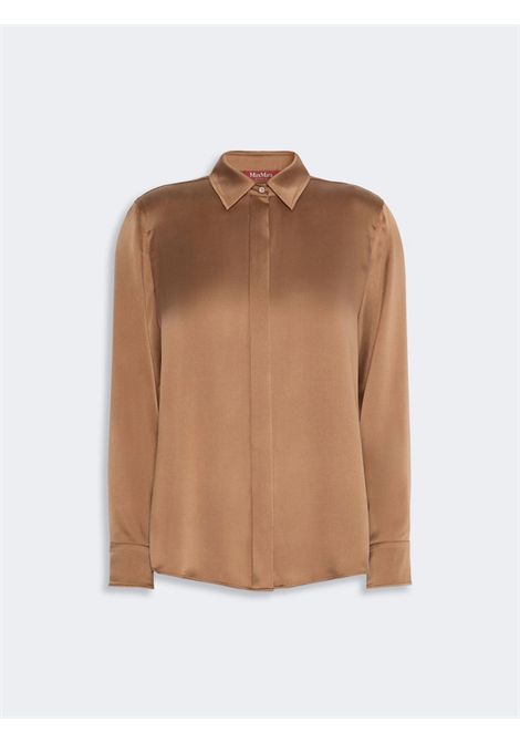 Max Mara Studio Women's MSTXERO Tan Leather Silk Satin Menswear Shirt Max Mara Studio |  | 2626116022600094